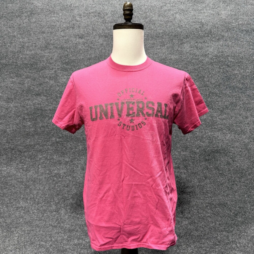 Universal Studios Mens M Pink Graphic T Shirt Official Logo Theme Park Tee
